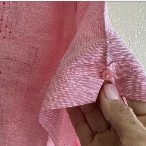 Cubavera Men's Pink Short Sleeve Button Down Shirt - Picture 15 of 15